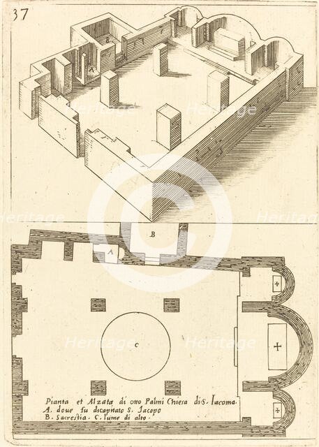 Plan and Elevation of the Church of S. Iacoma, 1619. Creator: Jacques Callot.