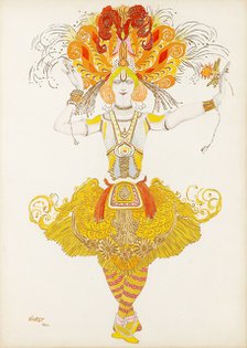 Costume design for the ballet The Firebird (L'oiseau de feu) by I. Stravinsky, 1922.