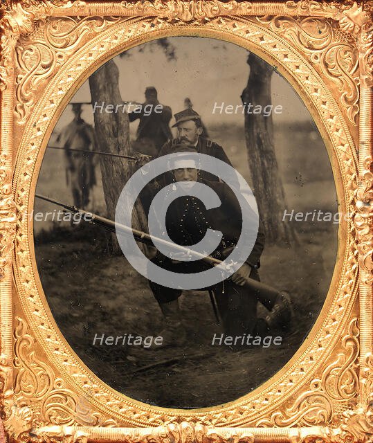 Pennsylvania Zouave Soldiers in Field, 1861-65. Creator: Unknown.