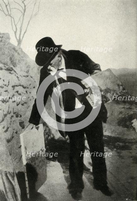 Cézanne with painting and palette, c1900, (1947). Creator: Unknown.