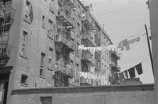 Apartment houses from the rear, 61st Street between 1st and 3rd Avenues, New York, 1938. Creator: Walker Evans.