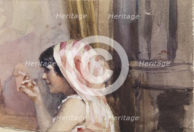 A Smoking Girl, Study from Spain, 1881. Creator: Albert Edelfelt.