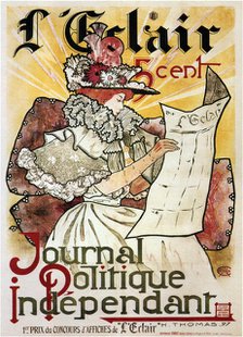 L'Eclair: Journal Politique Independent (Poster), 1897. Artist: Thomas, Henry Atwell (1834-1904)