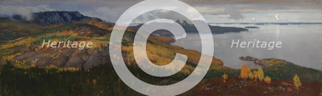 Autumn Landscape of Lake Pielisjärvi, 1899. Creator: Eero Jarnefelt.