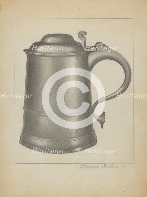 Pewter Tankard, c. 1936. Creator: Charles Cullen.