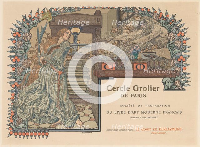 Cercle Grolier de Paris, 1903. Creator: Schwabe, Carlos (1866-1926).