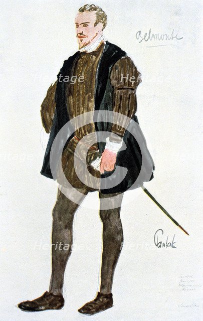 Costume design for Belmonte, c1913. Artist: Unknown