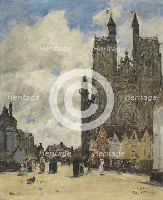 The Square of the Church of Saint Vulfran in Abbeville, 1884. Creator: Eugene Louis Boudin.