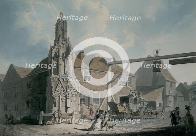 Waltham Cross and Post Coach, 1786. Creator: Edward Dayes.