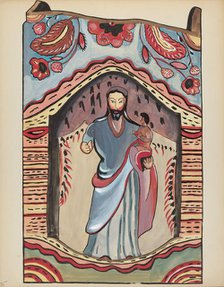 Plate 35: Saint Joseph in Wooden Niche: From Portfolio "Spanish Colonial Designs of New Mexico", 193 Creator: Unknown.