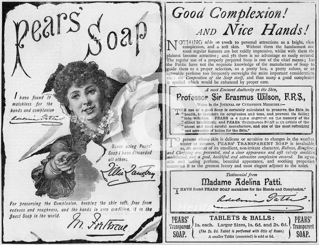 Advertisement for Pears' Soap, 1886. Artist: Unknown