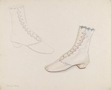 Quaker Wedding Shoes, c. 1936. Creator: Gwyneth King.