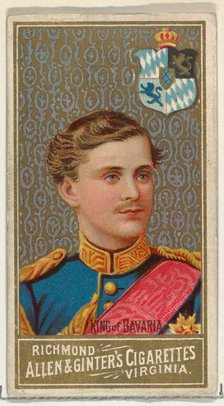 King of Bavaria, from World's Sovereigns series (N34) for Allen & Ginter Cigarettes, 1889., 1889. Creator: Unknown.