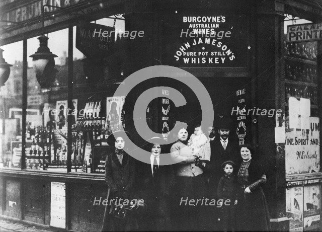 R Frumkin Wine Shop, Commercial Street, London, 1910. Artist: Unknown
