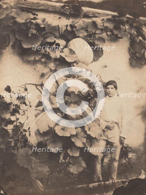 Boy with a Pumpkin Vine, 1854. Creator: Varin Frères.
