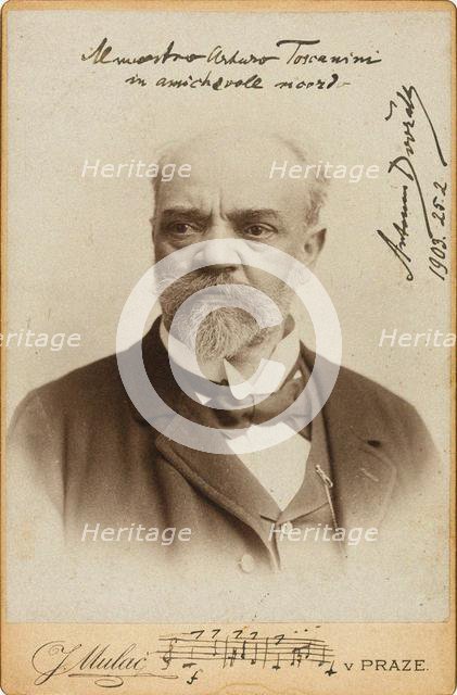 Portrait of the Composer Antonin Dvorak (1841-1904) , c. 1900. Creator: Photo studio J. Mulac, Prague  .