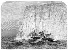 The screw steam-ship Royal Standard in collision with an iceberg...home voyage from Melbourne, 1864. Creator: Unknown.