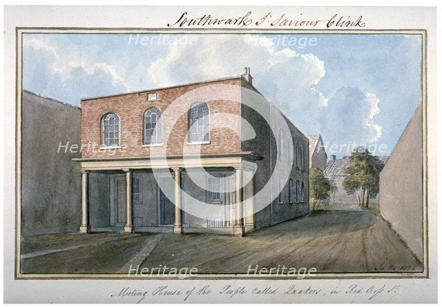 View of the Quaker's Meeting House on Redcross Street, Southwark, London, 1825. Artist: G Yates