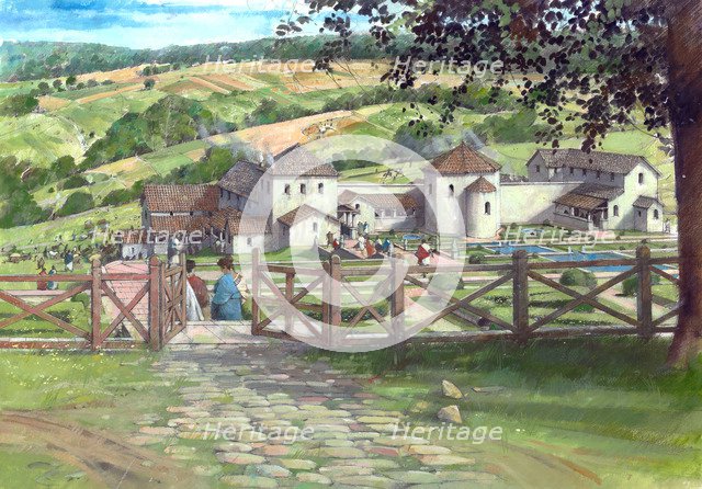 Great Witcombe Roman Villa, circa AD250, (c1990-2010) Artist: Ivan Lapper.