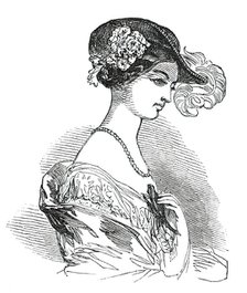 Fashions for May - Crinoline Hat, for Opera, &c., 1850. Creator: Unknown.