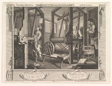 The Fellow 'Prentices at their Looms (Industry and Idleness, plate 1), September 30, 1747. Creator: William Hogarth.