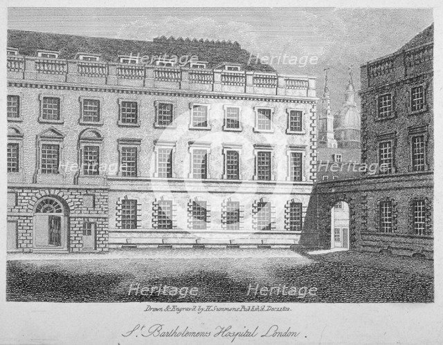 St Bartholomew's Hospital, Smithfield, City of London, 1812. Artist: H Simmons