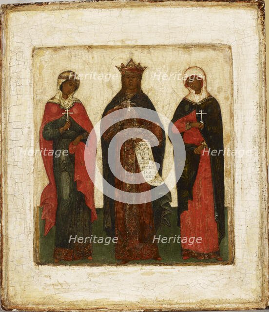Three female martyrs, Russian, 1540-1599. Creator: Unknown.