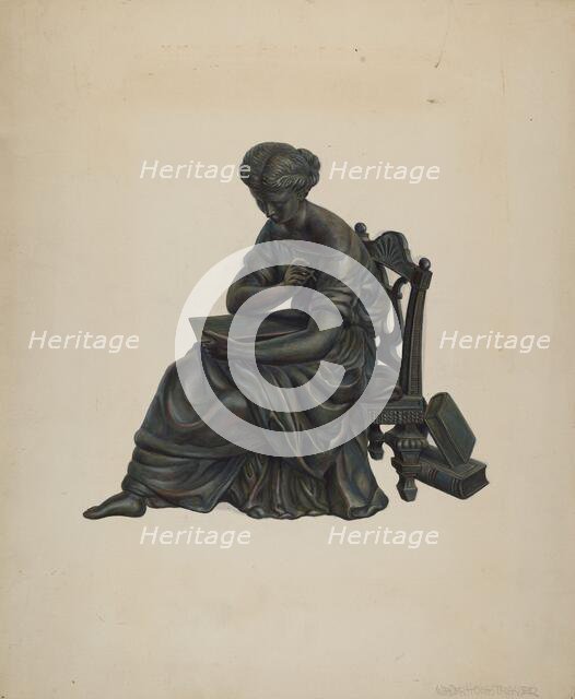 Statue Clock Decoration, c. 1939. Creator: Walter Hochstrasser.