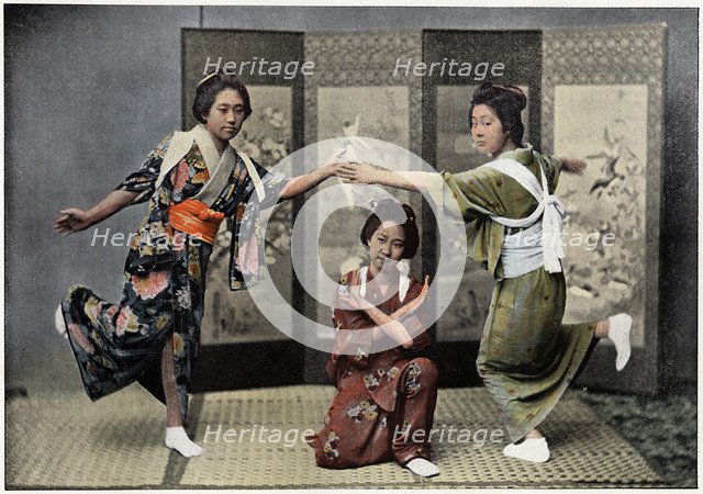 'A Family Dance in Japan', c1890. Artist: Charles Gillot