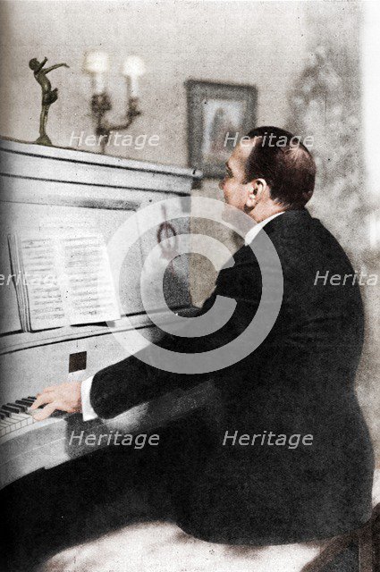 'Enrico Caruso - Italy's Famous Tenor at the Piano', c1925. Artist: Unknown.