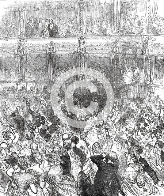 The Prince of Wales at Home: Reception at the Royal Italian Opera on Thursday night, 1876. Creator: C.R..