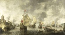 Battle of the Combined Venetian and Dutch Fleets against the Turks in the Bay of Foya, 1649, 1656. Creator: Abraham Beerstraten.