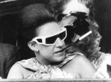 Princess Margaret watching the men's final, Wimbledon, 1968. Artist: Unknown