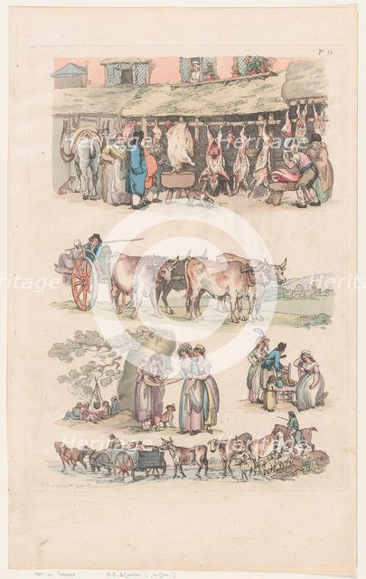 Plate 15, Outlines of Figures, Landscapes and Cattle...for the Use of Learners, Ju..., June 1, 1790. Creator: Thomas Rowlandson.