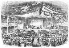 Sketches in Japan: the theatre at Osaka, 1868. Creator: Unknown.