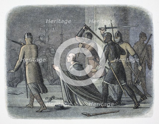 Murder of Thomas Becket, Canterbury Cathedral, Kent, 1170 (1864).  Artist: James William Edmund Doyle