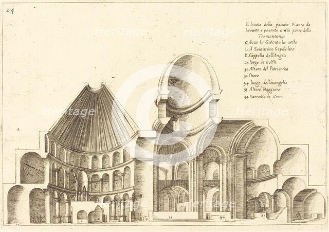 Cross-Section of the Church of the Holy Sepulchre, 1619. Creator: Jacques Callot.