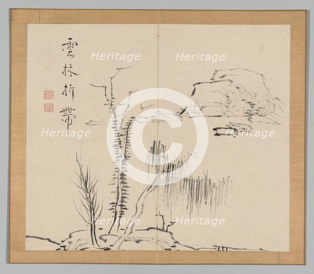 Double Album of Landscape Studies after Ikeno Taiga, Volume 2 (leaf 16), 18th century. Creator: Aoki Shukuya (Japanese, 1789).