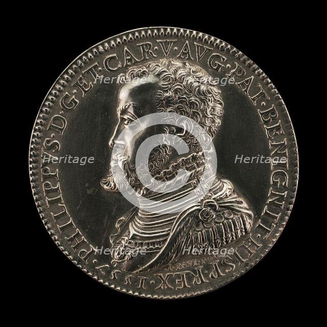 Philip II, 1527-1598, King of Spain 1556 [obverse], 1557. Creator: Gianpaolo Poggini.