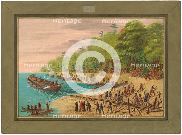 Launching of the Griffin. July 1679, 1847/1848. Creator: George Catlin.