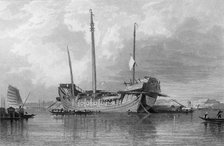 'A Chinese Junk. - Canton River', 1835. Creator: Samuel Prout.
