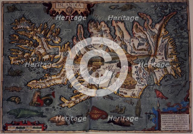 Map of Iceland, 1606. Creator: Abraham Ortelius.