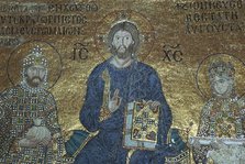 Byzantine mosaic showing Christ enthroned between earthly rulers, 12th century. Artist: Unknown
