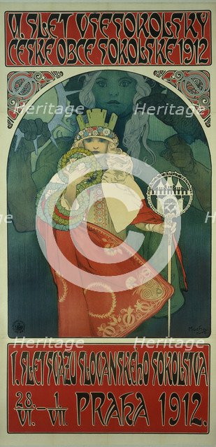 Sokol Festival (Poster). Artist: Mucha, Alfons Marie (1860-1939)