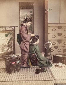 Hair Dressing: Interior with Two Women, c1885. Creator: Unknown.