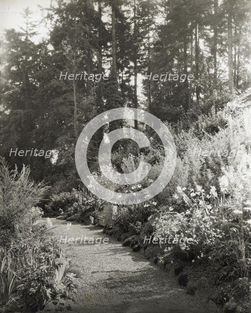 "High Hatch," Thomas Kerr garden, SW Military Lane, Portland, Oregon, 1923. Creator: Frances Benjamin Johnston.