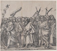 Section F: Saints holding crosses, books, and weapons, from The Triumph of Christ, 1836. Creator: Andrea Andreani.