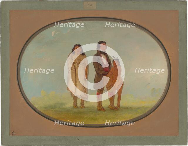 Kaskaskia Chief, His Mother, and Son, 1861/1869. Creator: George Catlin.