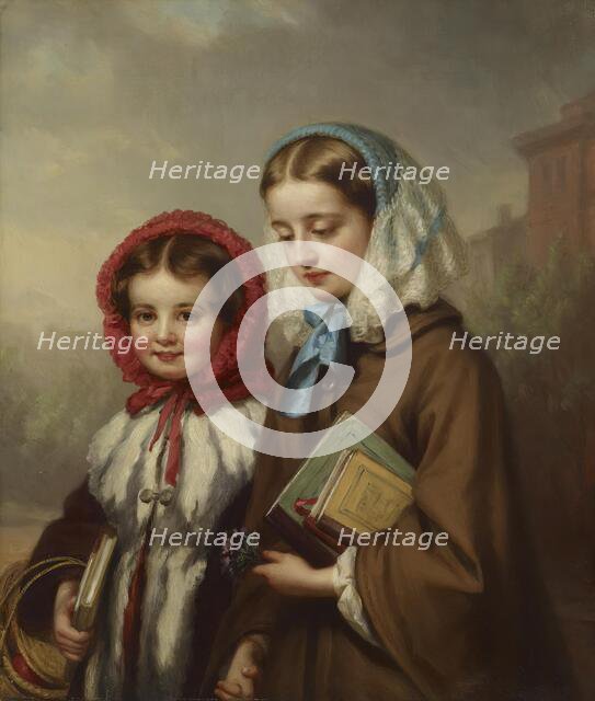 School Girls, 1860. Creator: George Augustus Baker.