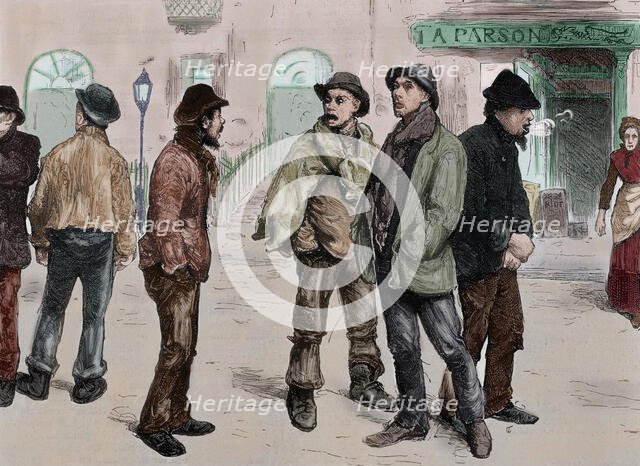 Unemployed workers, London, 1886.  Creator: Unknown.